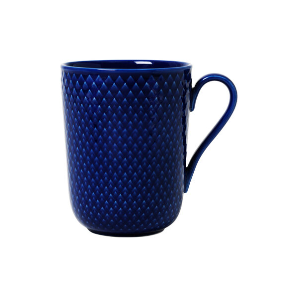 Rhombe Color Mug with Handle, dark blue, Lyngby Porcel&aelig;n