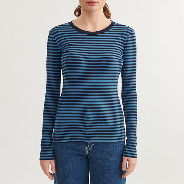 Ludmilla LS Tee, copen blue / sky captain, Basic Apparel