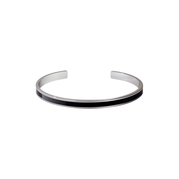 BANGLE Bracelet, rhodium & black, bangle up