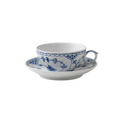 Musselmalet Halbspitze Tasse mit Untertasse, Royal Copenhagen