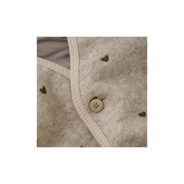 Vest Wool Emb. with Lining, sand melange, HUTTEliHUT