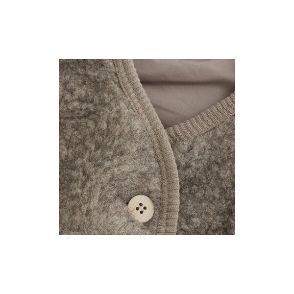 Vest Wool Teddy with Lining, camel melange, HUTTEliHUT
