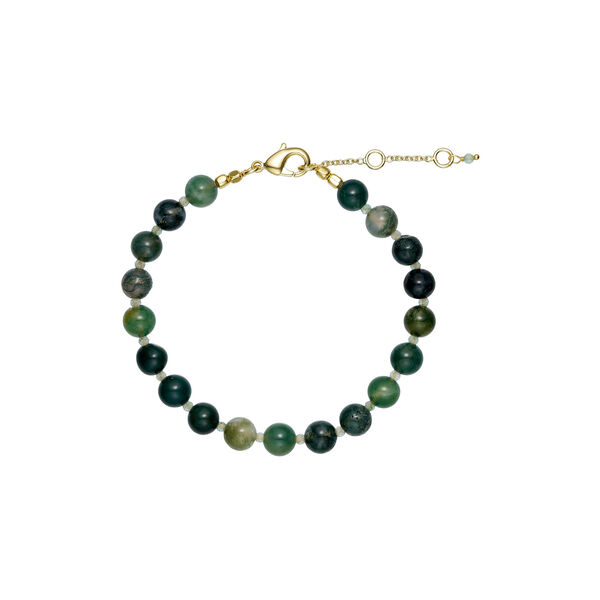Estelle bracelet, gold plated/green, Pure by Nat