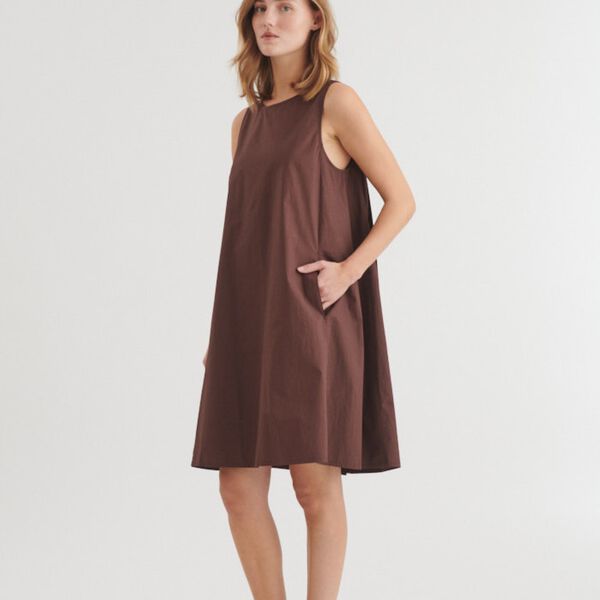 Ida Dress, chicory coffee, Basic Apparel