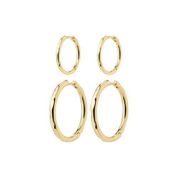 EVE Hoop Earrings 2-in-1 Set, gold, Pilgrim