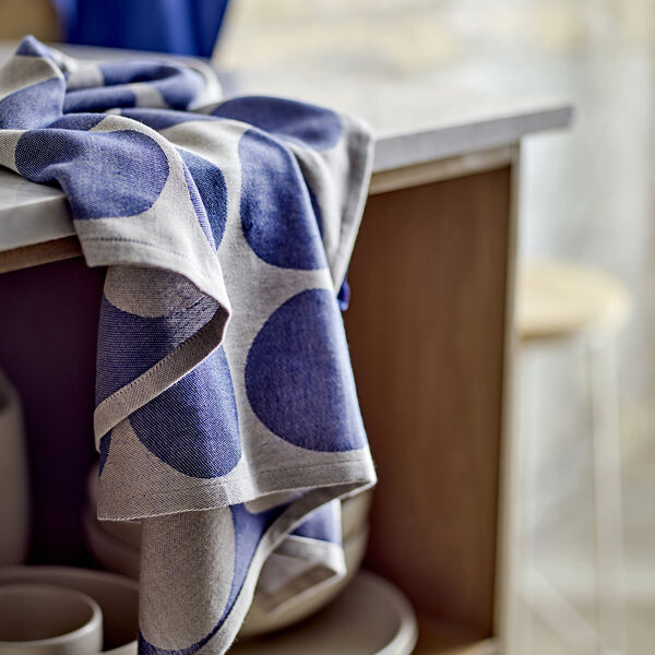Bubbles Tea Towel, royal blue, S&ouml;dahl