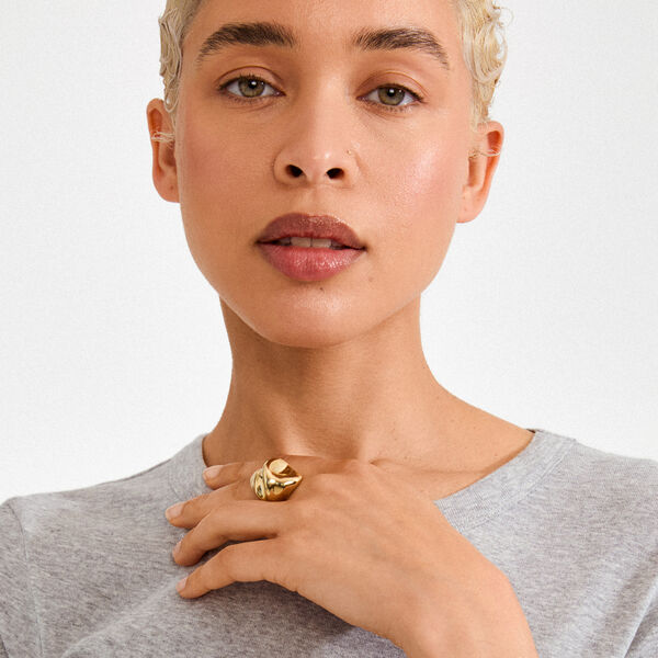 JOHNNIE ring, vergoldet, Pilgrim