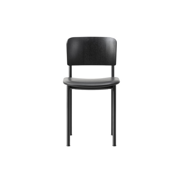 Plan Stuhl mit gepolsterter Sitzfl&auml;che, black lacquered ash/Omni 301, Fredericia Furniture