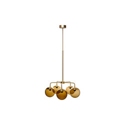 Lord 5 Chandelier, brass/brown, Rubn