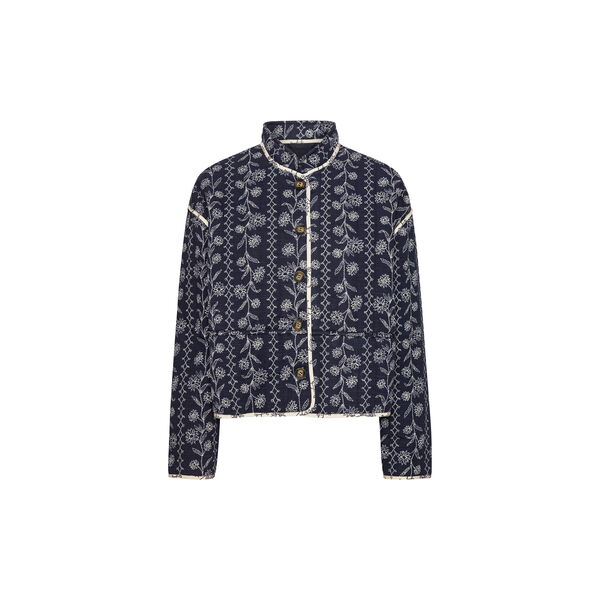 Short Padded jacket, dark wildflower, Ilse Jacobsen Hornb&aelig;k