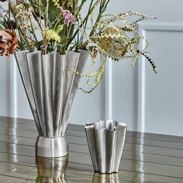 HDFlood Vase, geb&uuml;rstetes silberfinish, House Doctor