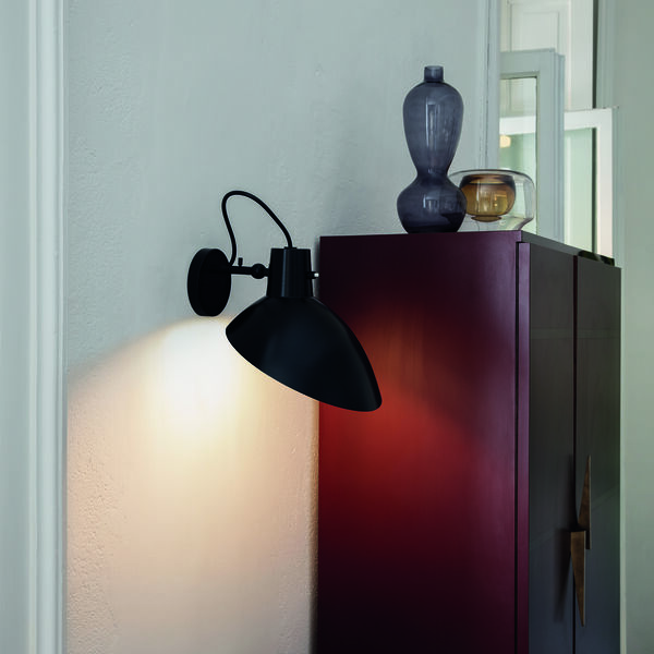 VV Cinquanta Wall Lamp with Switch, black/black, Astep