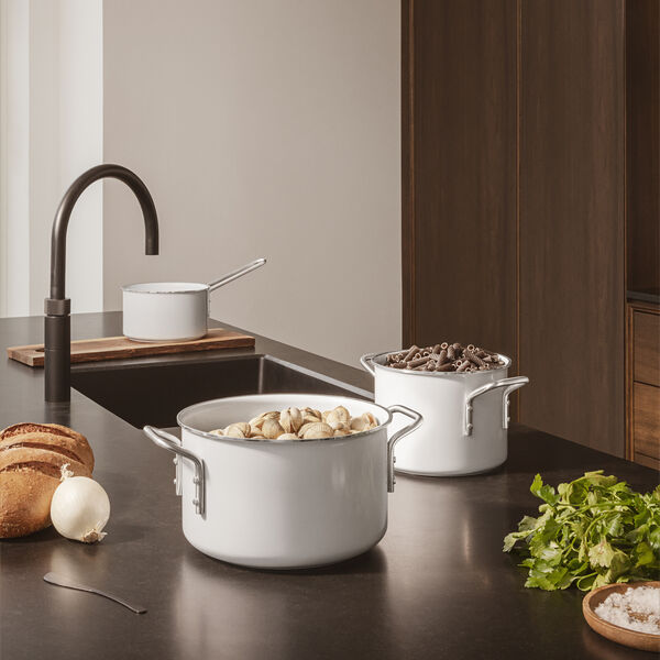 White Line pot set Ceramic Slip-Let&reg; coating 3 pcs, Eva Trio