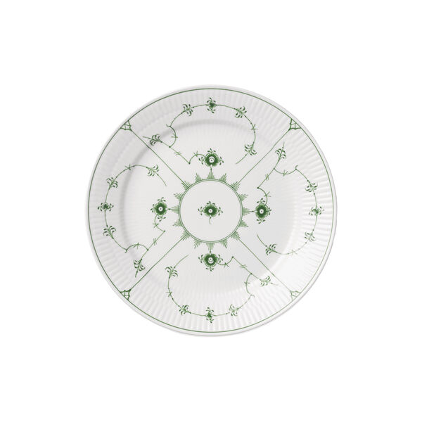Gr&uuml;ner Musselmalet gerippter Teller &Oslash; 25 cm, Royal Copenhagen