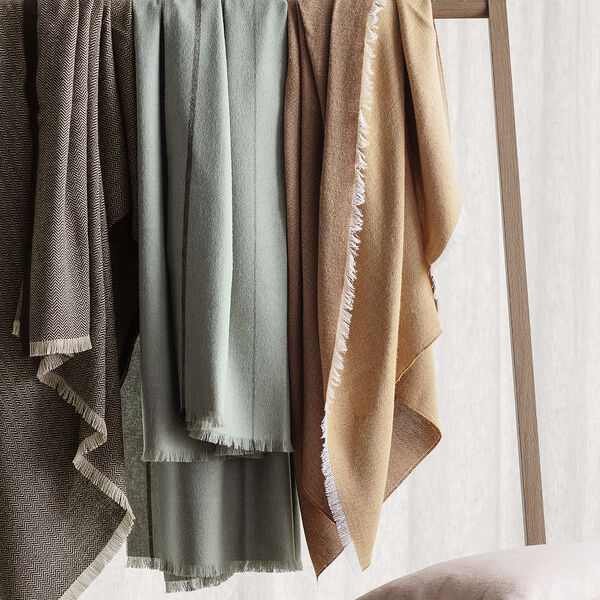 Herringbone Throw, dark blue/grey, ELVANG