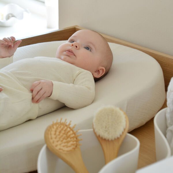 Calm Wickelauflagenbezug, light stone, We Are Bitte