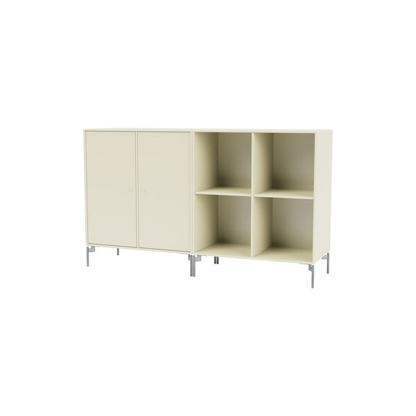 PAIR Classic Sideboard with Chrome Legs, 150 vanilla, Montana Furniture