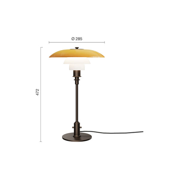 PH 3/2 Table Lamp Centenary Edition, amber/opal white, Louis Poulsen