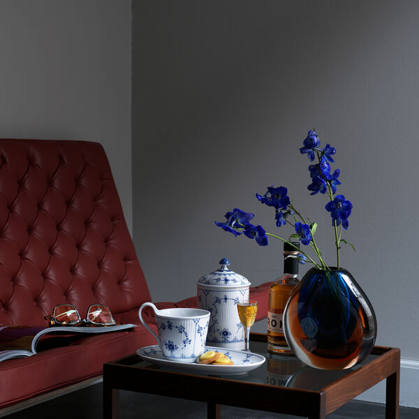 Musselmalet Gerippt Krug mit Deckel, Royal Copenhagen