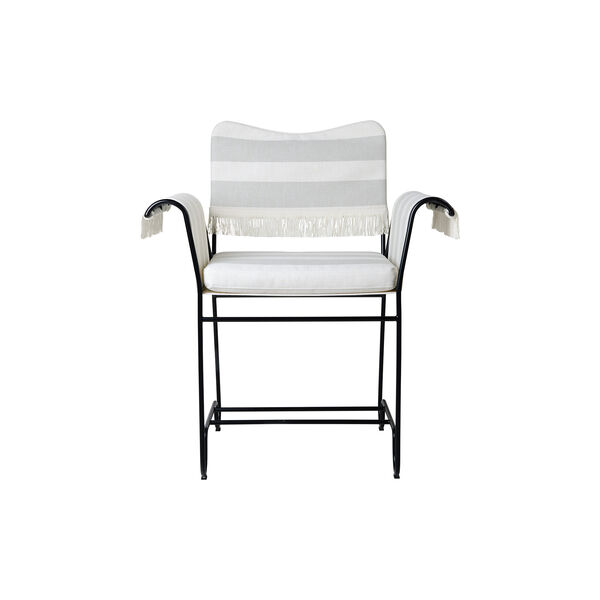 Tropique Esszimmerstuhl mit Fransen, Leslie Stripe Limonta 20/klassisches Schwarz, GUBI