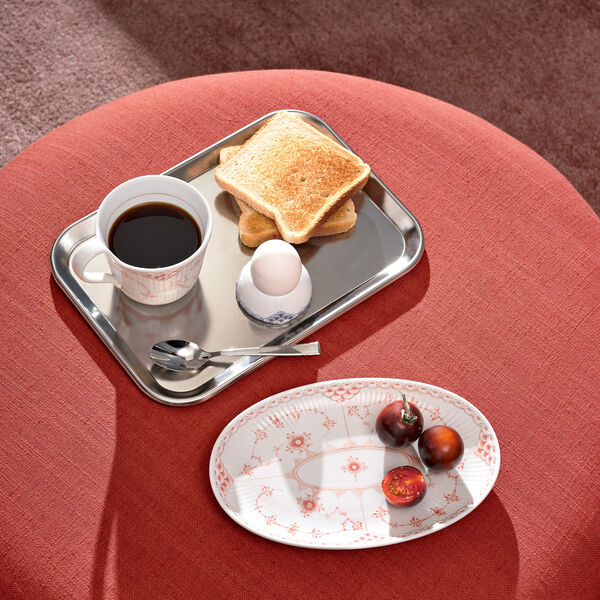 Koralle Musselmalet Halbspitze ovale Asiette 23,5 cm, Royal Copenhagen