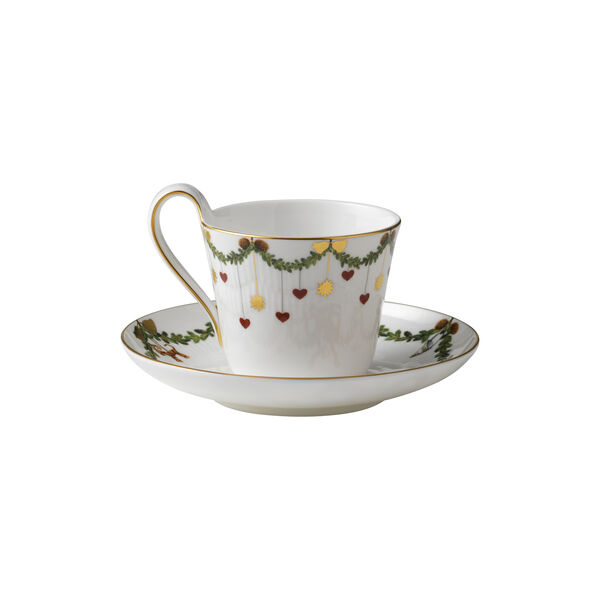 Star Fluted Christmas Tasse mit hohem Henkel, Royal Copenhagen