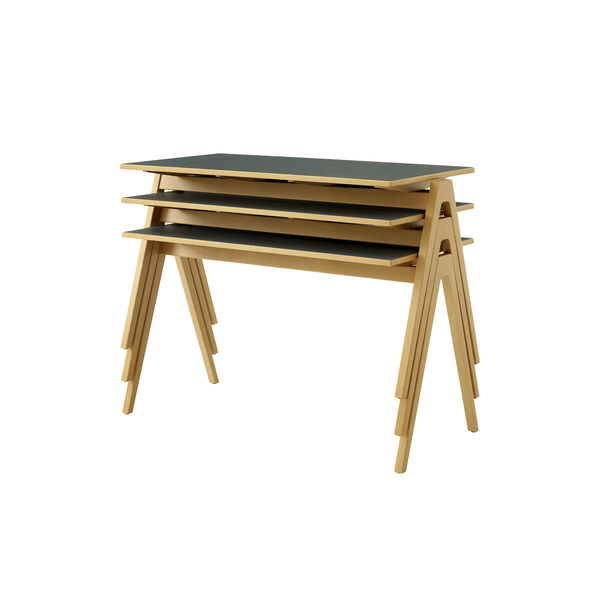 Daystak RD2 Table, honey stained beech/verde comodoro 0750, &Tradition