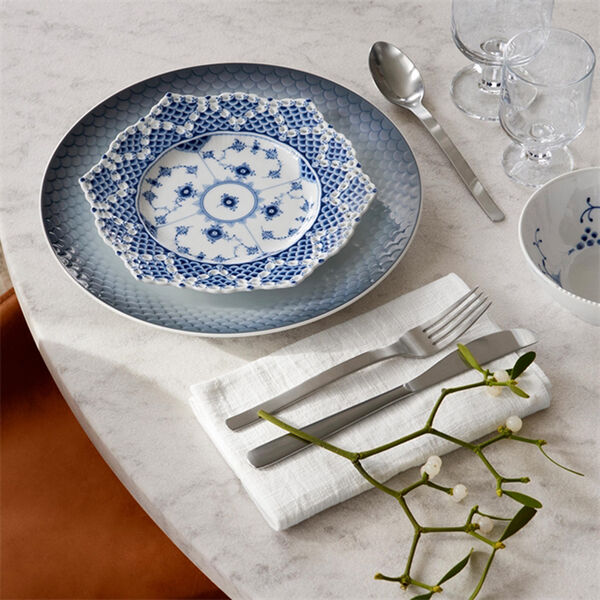 Musselmalet Vollspitze Teller mit durchbrochenem Rand Ø 21 cm, Royal Copenhagen