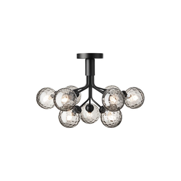 Apiales 9 Ceiling Lamp, satin black/optic smoked, Nuura