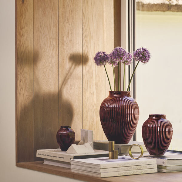 Knabstrup Vase Ripple, Beere, Knabstrup Keramik