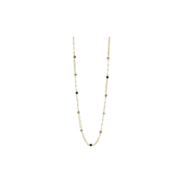 Lina necklace, gold plated/black combo, Pure by Nat