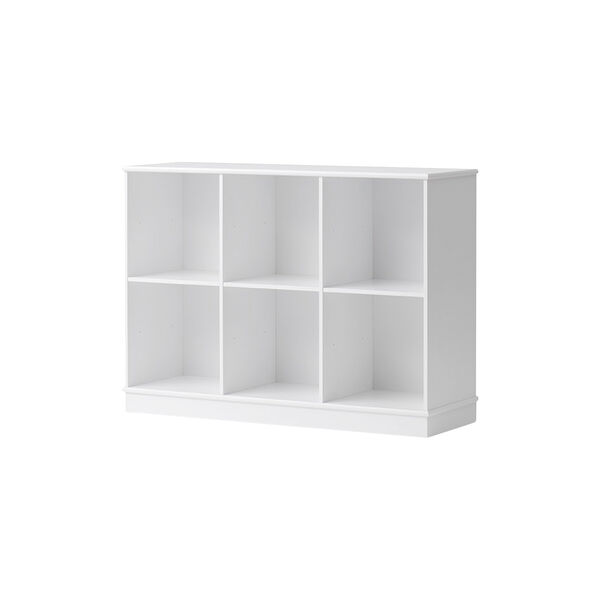 Wood Shelving Unit 3x2 Horizontal with Base, Oliver Furniture