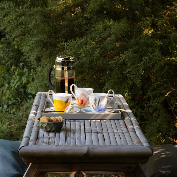 Flora Hochhenkeltasse mit Untertasse Kornblume 27 cl, Royal Copenhagen