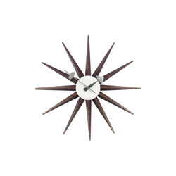 Sunburst Wanduhr, walnut, Vitra 