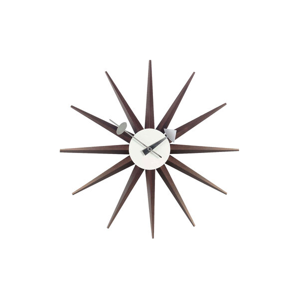 Sunburst Wanduhr, walnut, Vitra 