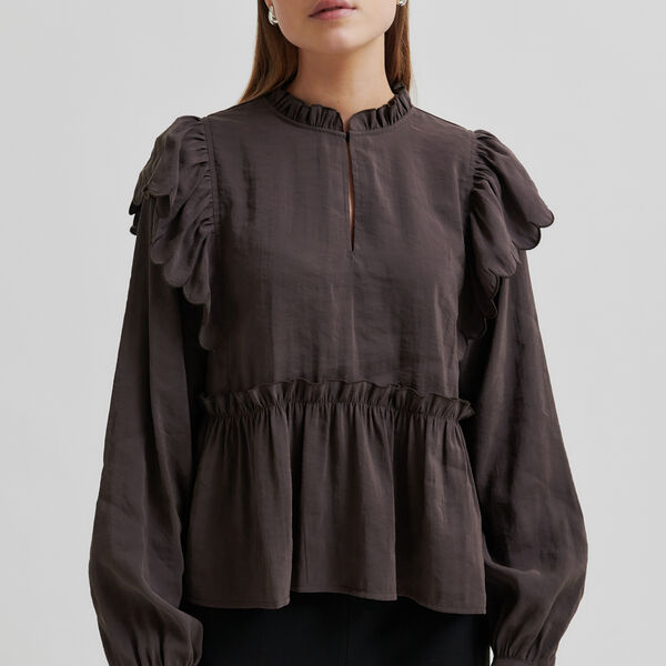 Terra Frill Blouse, chocolate plum, Second Female