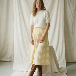 Louise Skirt, sand/orange stripe, LA RŌUGE