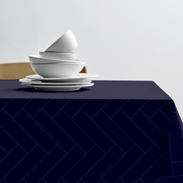 Tiles Damask Tablecloth, indigo, Södahl