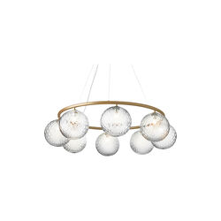 Miira 8 Circular Pendant, brass/optic clear, Nuura