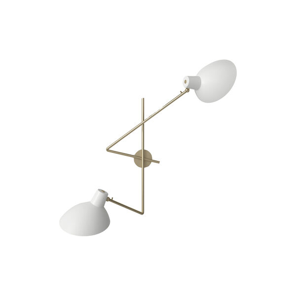 VV Cinquanta Twin Wall Lamp, white/brass VV Cinquanta Twin Wall Lamp, white/brass, Astep