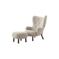 Petra VB3 Lounge Chair and ATD1 Pouf, Karakorum 003/oiled walnut, &Tradition