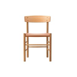 J39 Mogensen Stuhl mit gepolstertem Sitz, ge&ouml;lte Eiche/Omni 307 cognac, Fredericia Furniture
