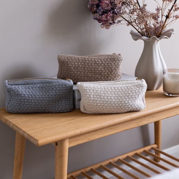 Knitted Clutch Petra, beige melange Knitted Clutch Petra, beige melange, By LOHN