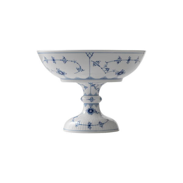 Musselmalet Gerippt Schale auf Fu&szlig;, Royal Copenhagen