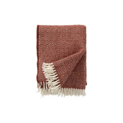 Stella wool blanket, rust, Klippan Yllefabrik