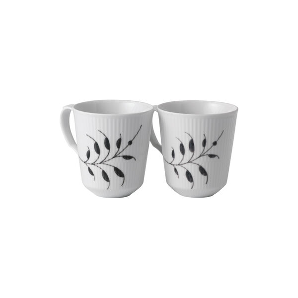 Mega Schwarz Gerippt Becher, 37 cl, Royal Copenhagen