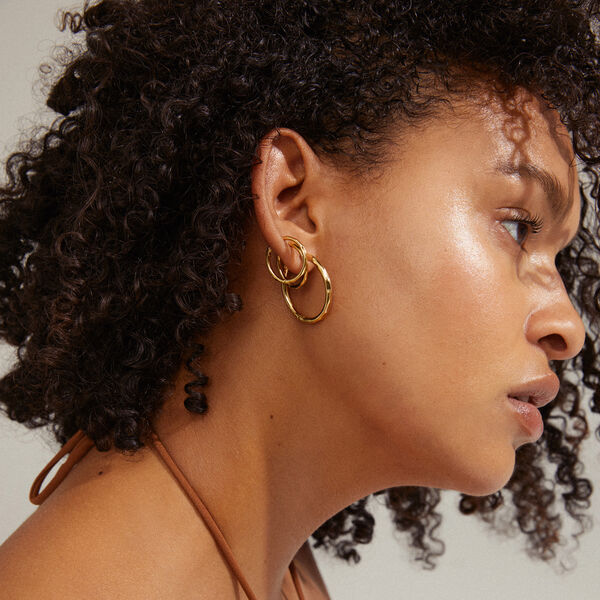 EVE Hoop Earrings 2-in-1 Set, gold, Pilgrim