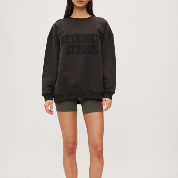 Sweat Shirt Logo, almost black, Rethinkit