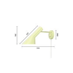 AJ Wall Lamp, soft lemon, Louis Poulsen