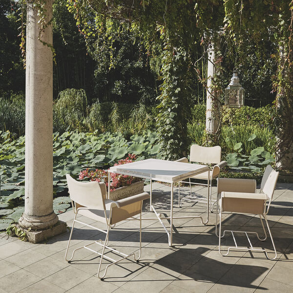 Tropique Esszimmerstuhl ohne Fransen, Leslie Limonta 12/klassisch wei&szlig; seidenmatt, GUBI